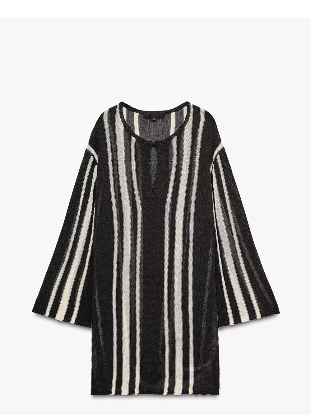 Striped Black and White Knit Tunic Zara - Picture 1 of 1